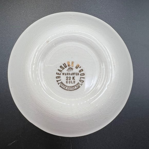 British Empire Ware Treasure O'Gold Fruit Dessert Sauce Bowl 22K Gilt Set of 4 - Picture 3 of 15